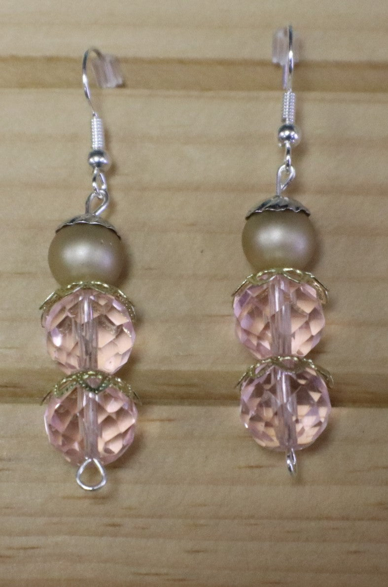 Earrings Pink Beads