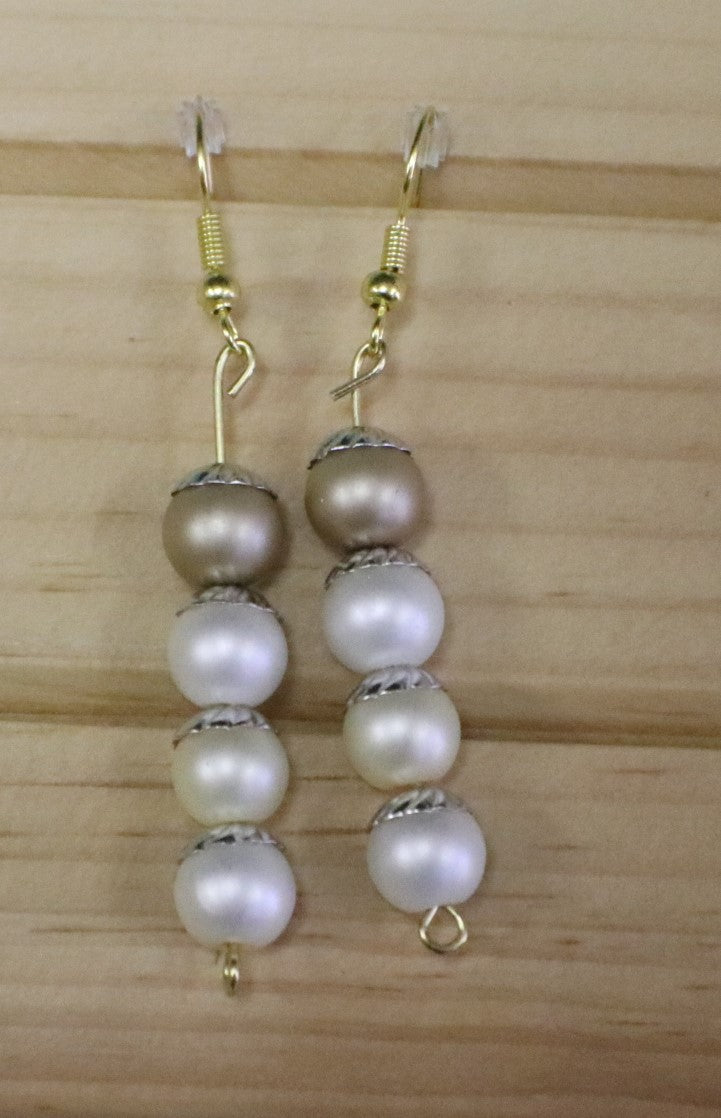 Earrings, multi colored pearl
